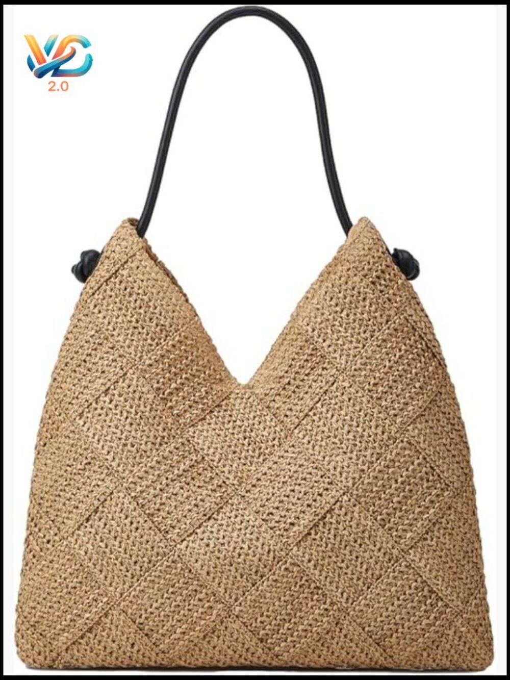 Straw Woven Hobo Bag Large Capacity Shoulder Tote Beach Vacation Handbag